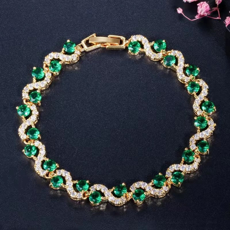 Wholesale Cross Super Flash Colorful Zircon Full Diamond Bracelet